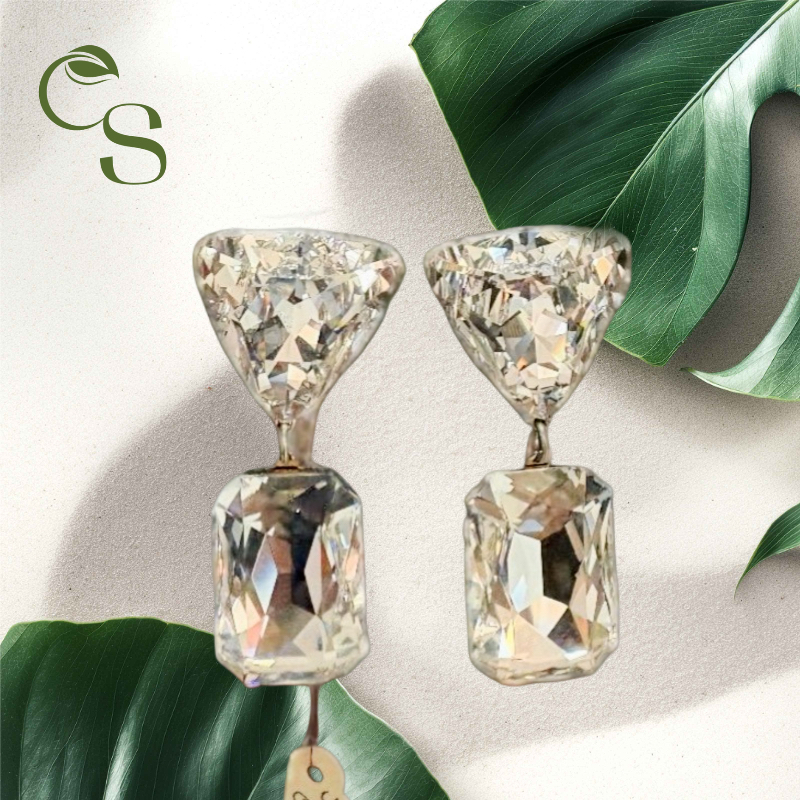 Vintage Crystal Drop Clip on Earrings