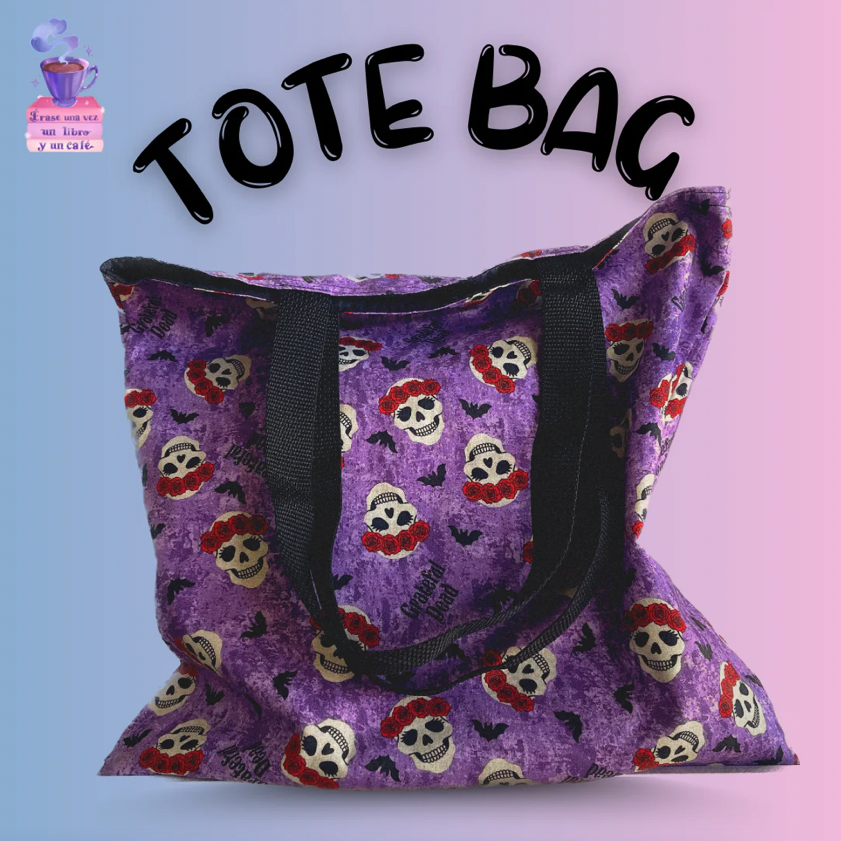 Skulls with flowers Tote Bag